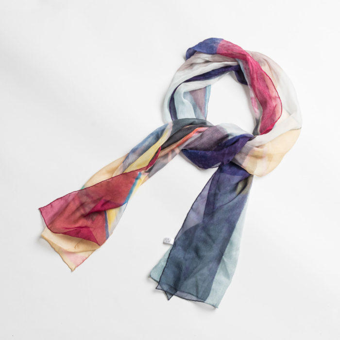 Silk Scarf based on "Untitled" painting by artist Ellen Kane.