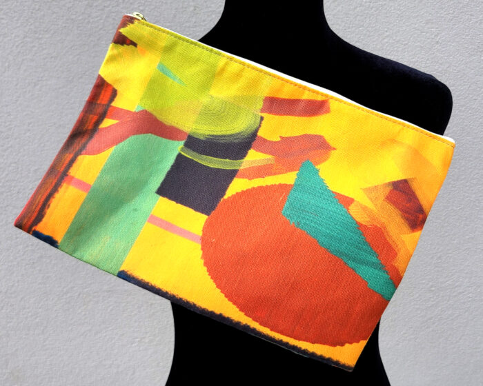 Tote bag based on a painting titled "Steam Roller" by artist Mike Young.