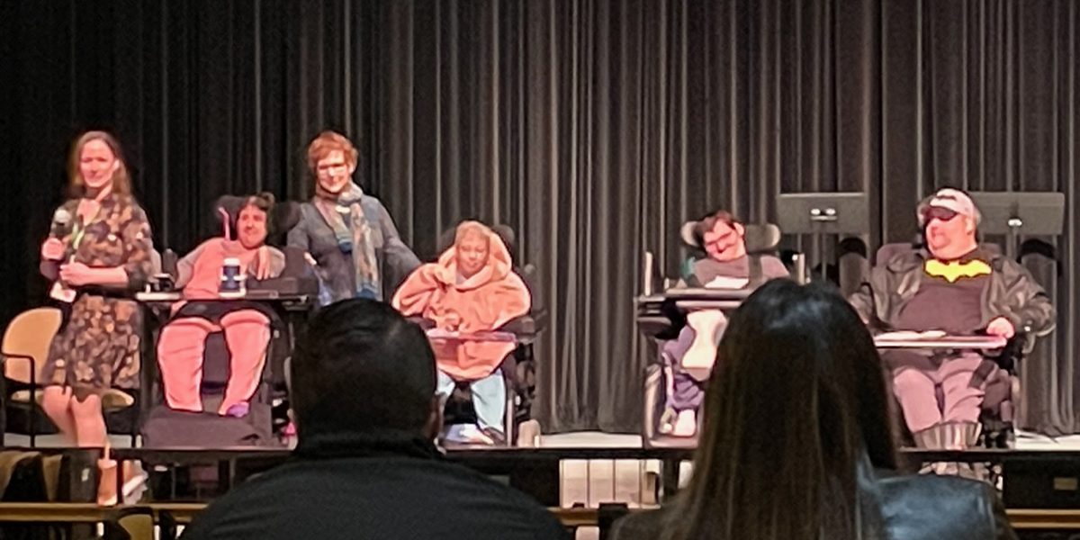 Artists on stage in the Robert Schonhorn Arts Center during Plays by People 2023.