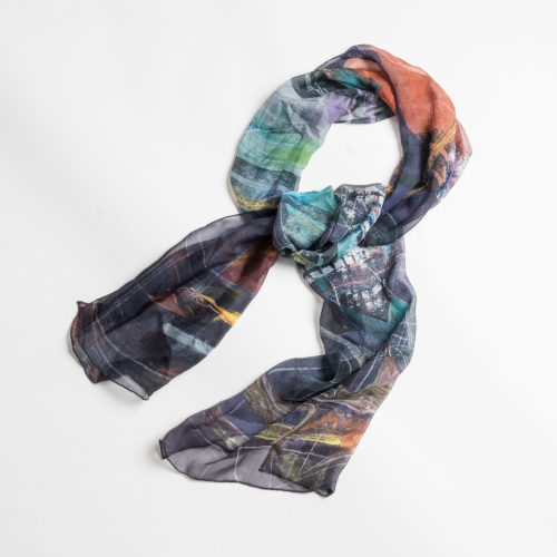 Silk Scarf based on "Untitled" painting by artist Mike Martin.