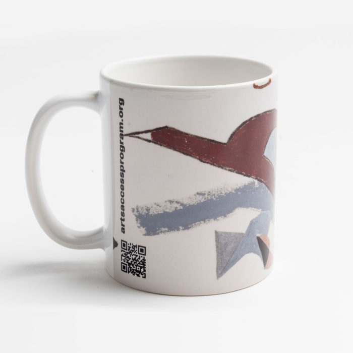 Mug based on painting titled "Linda" by artist Cindy Shanks.