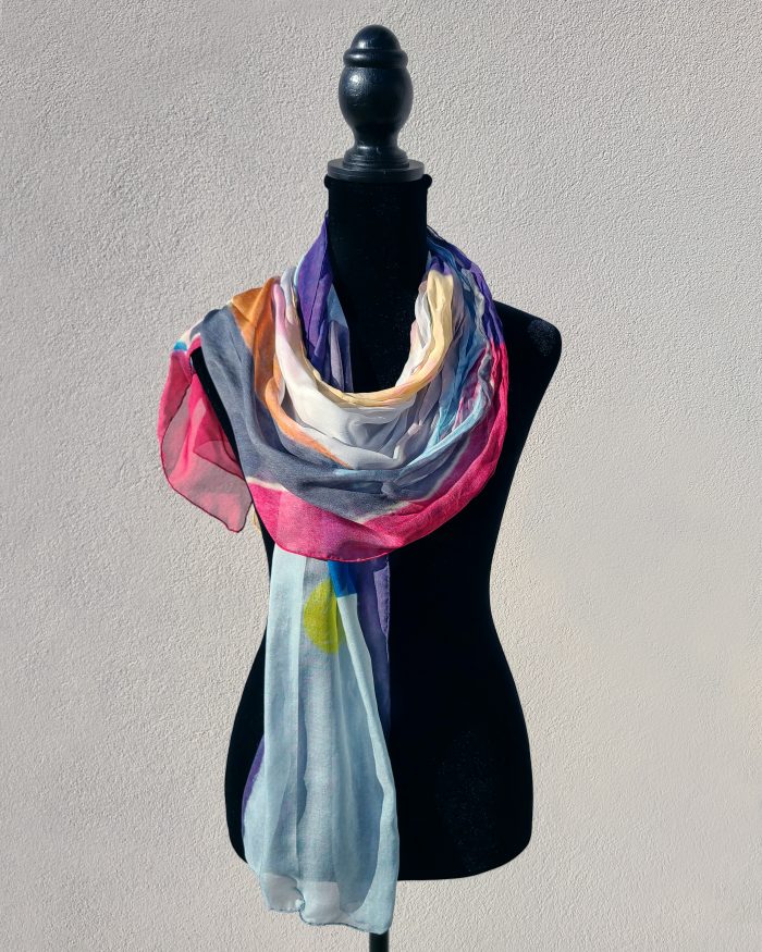 silk scarf based on "The Good Arts are Special" by Ellen Kane