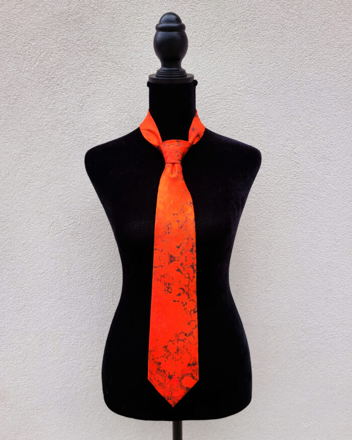Silk tie based on an "Untitled" painting by artist Jessica Evans.