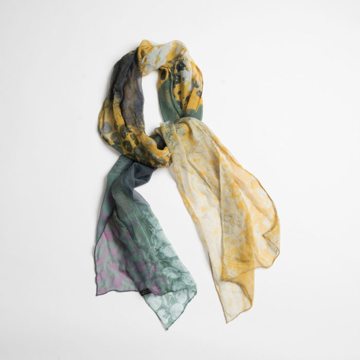 Silk scarf based on "Untitled" painting by artist Cynthia Shanks.