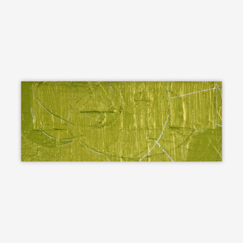 Abstract "Untitled" painting by artist Missy Cutler featuring texture, white linear design, and bright green color palette.