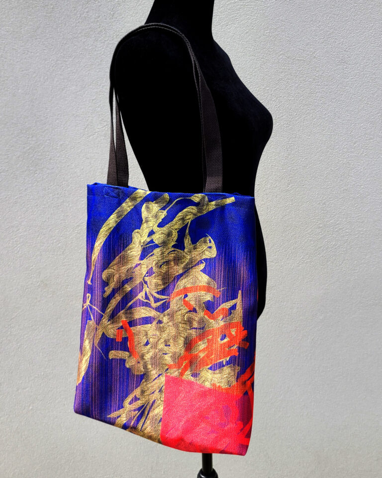 Tote bag based on an "Untitled" painting by artist Carly Finley.