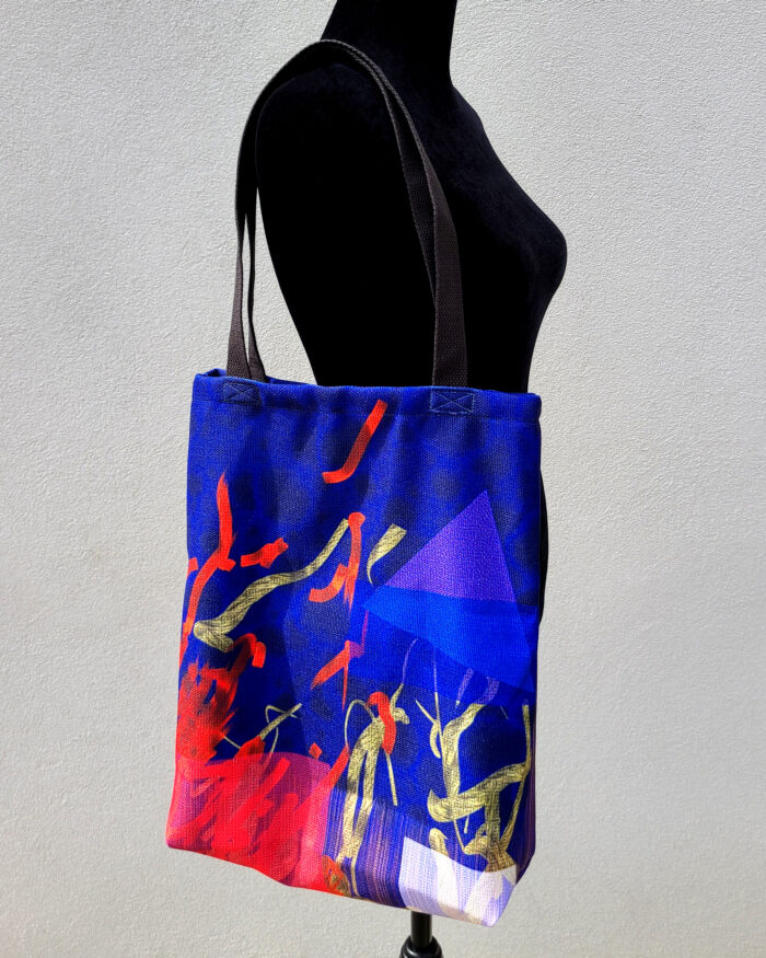 Tote bag based on an "Untitled" painting by artist Carly Finley.