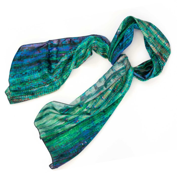 Silk scarf based on "Untitled" painting by artist Misty Hockenbury.