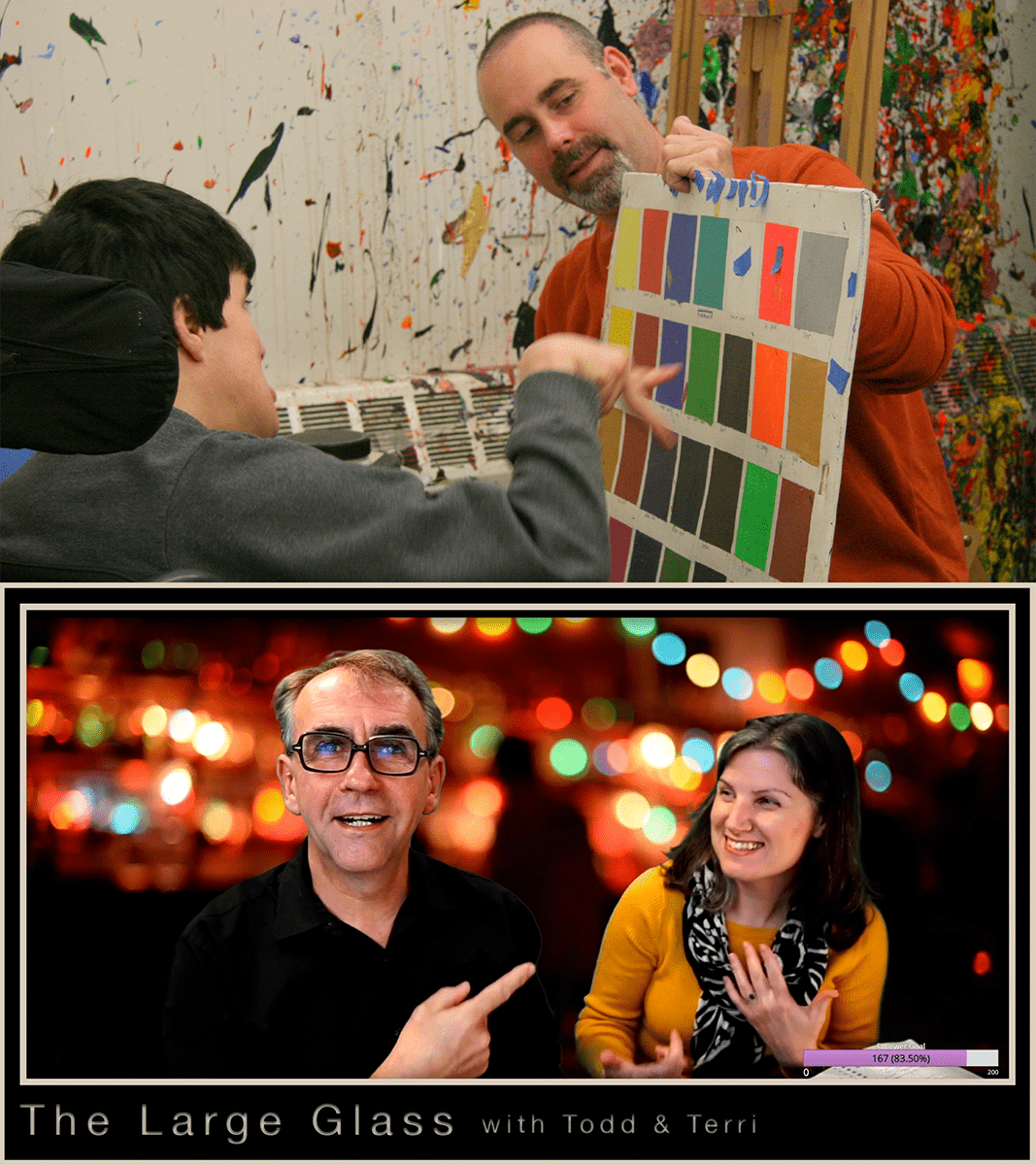 Artist Karen Frascella featured in an episode of The Large Glass with Todd & Terri.