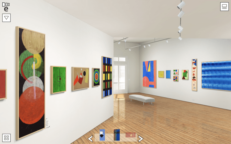Virtual gallery with Arts Access "Out Like a Lamb" exhibited paintings.