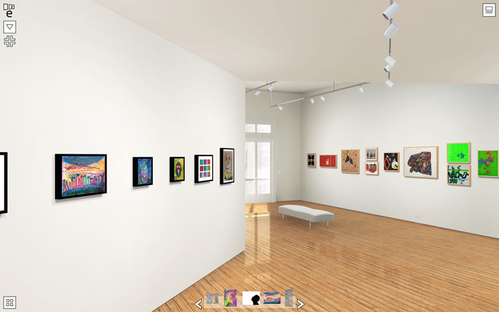 New Jersey Medical School Collaborative Arts Exhibit 2023 virtual gallery with exhibited paintings.