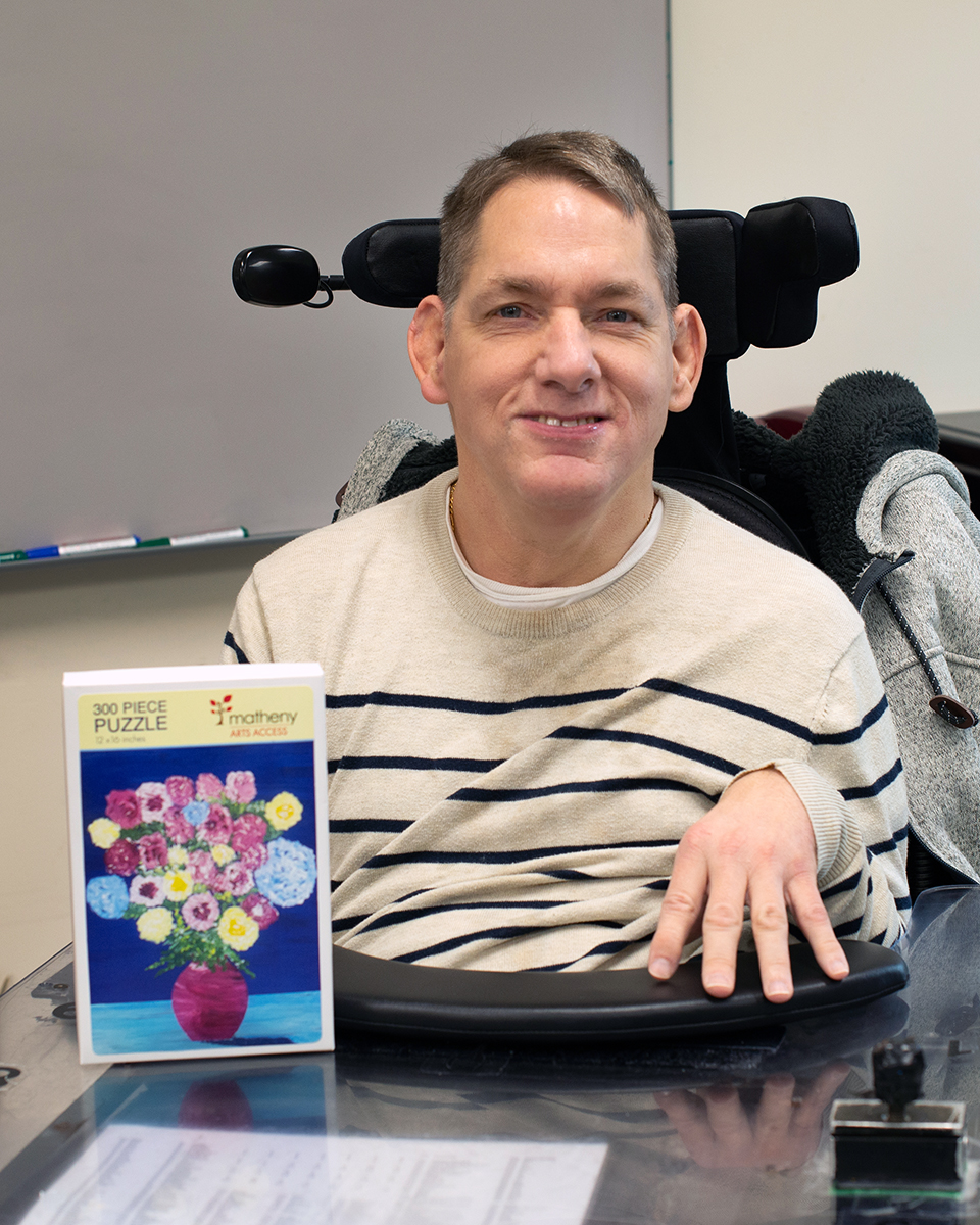 Brad Goldman with his puzzle.