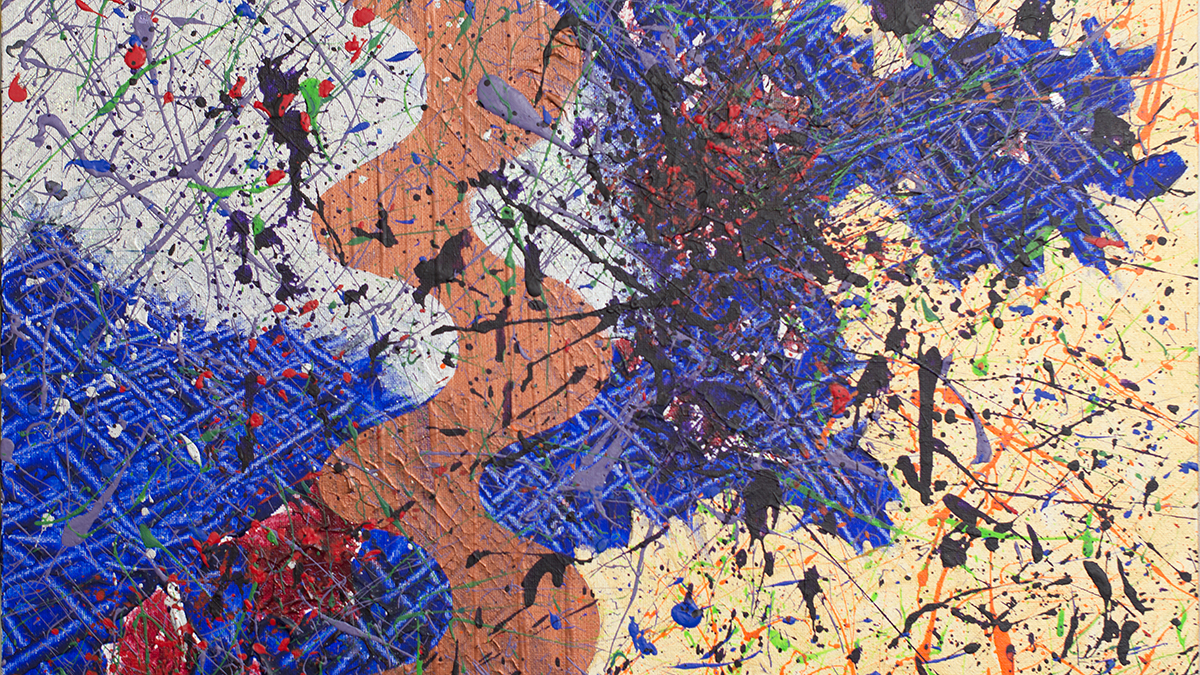 Detail from "Carousels in the Knoebels Park in Pennsylvania," an abstract acrylic painting by Tammy Heppner.