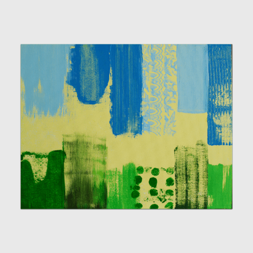 Blue Men Marching in a Green Grass Road by Josh Handler