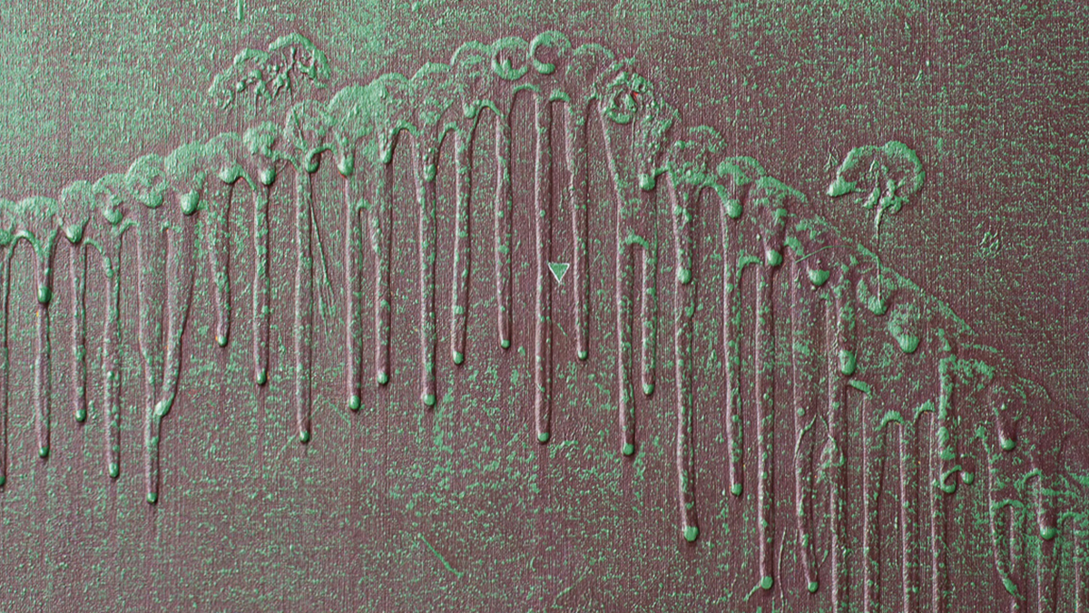 Detail from "About Time," an abstract acrylic painting by Phil Fisher.