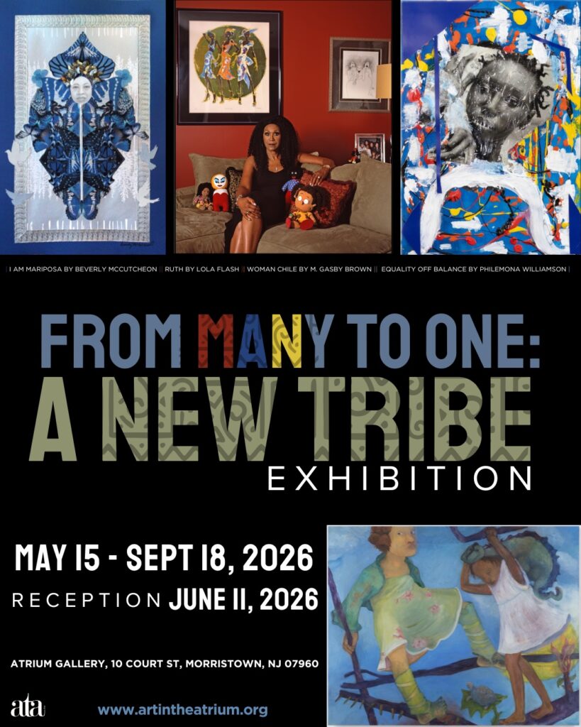 Flyer for From Many to One: A New Tribe exhibition at the Atrium Gallery.