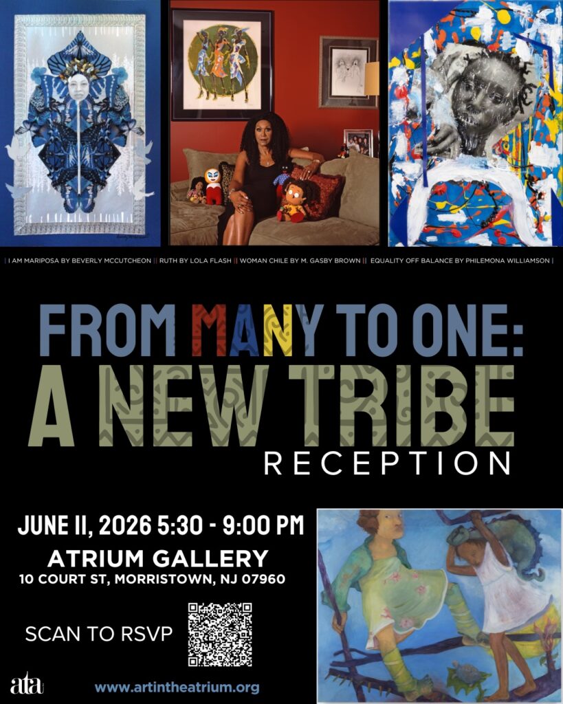 Flyer for From Many to One: A New Tribe exhibition at the Atrium Gallery.