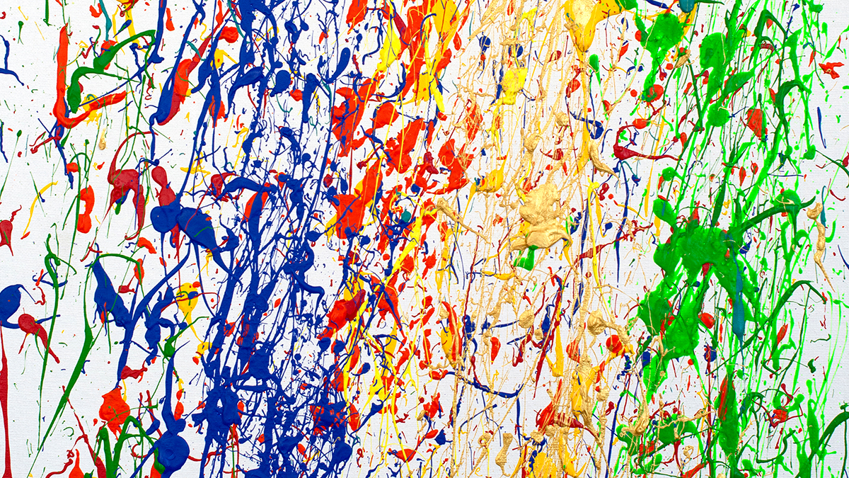 Detail from "Extreme Finger Flicking," an abstract acrylic painting by Cheryl Chapin.