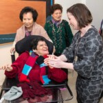 Artist Ellen Kane and others at Sotheby's New York artists' reception.