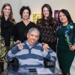 Artist James Lane and others at Sotheby's New York artists' reception.