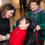 Artist Ellen Kane and others at Sotheby's New York artists' reception.