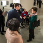 Artist Ellen Kane and her mother attending the Sotheby's New York artists' reception.