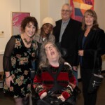 Artist Jenny Durr with family and friends in the Robert Schonhorn Arts Center gallery during Full Circle 2019.