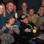 Artist Josh Handler and family in the Robert Schonhorn Arts Center gallery during Full Circle 2019.